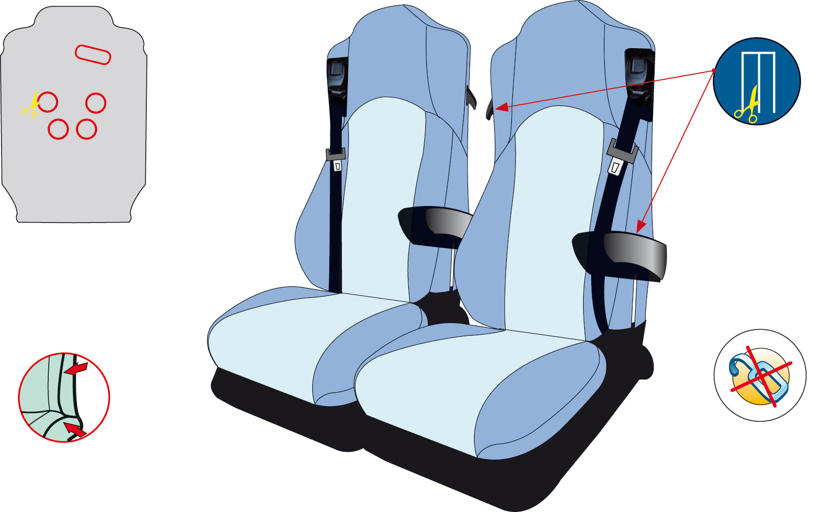 CAMION HOUSSES DE siege pour SCANIA S R P L G NEXTGEN 17- Conducteu