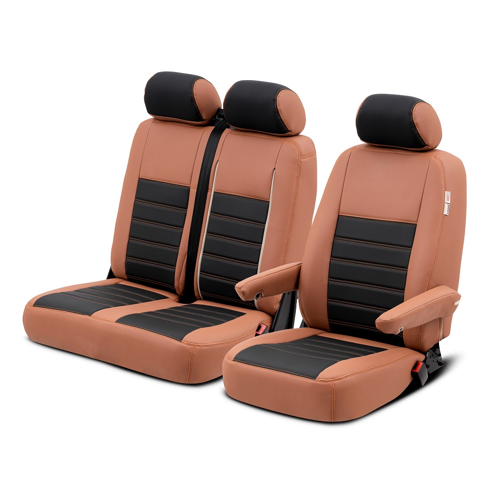 Housse Renault Kangoo terracotta utilitaire en simili cuir