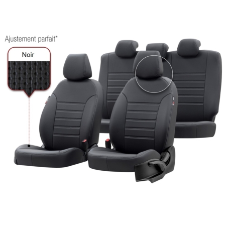 Adapté à FIAT 500 C voiture, Housses de siège Similicuir Prestige Jaune -  Noir - Cdiscount Auto