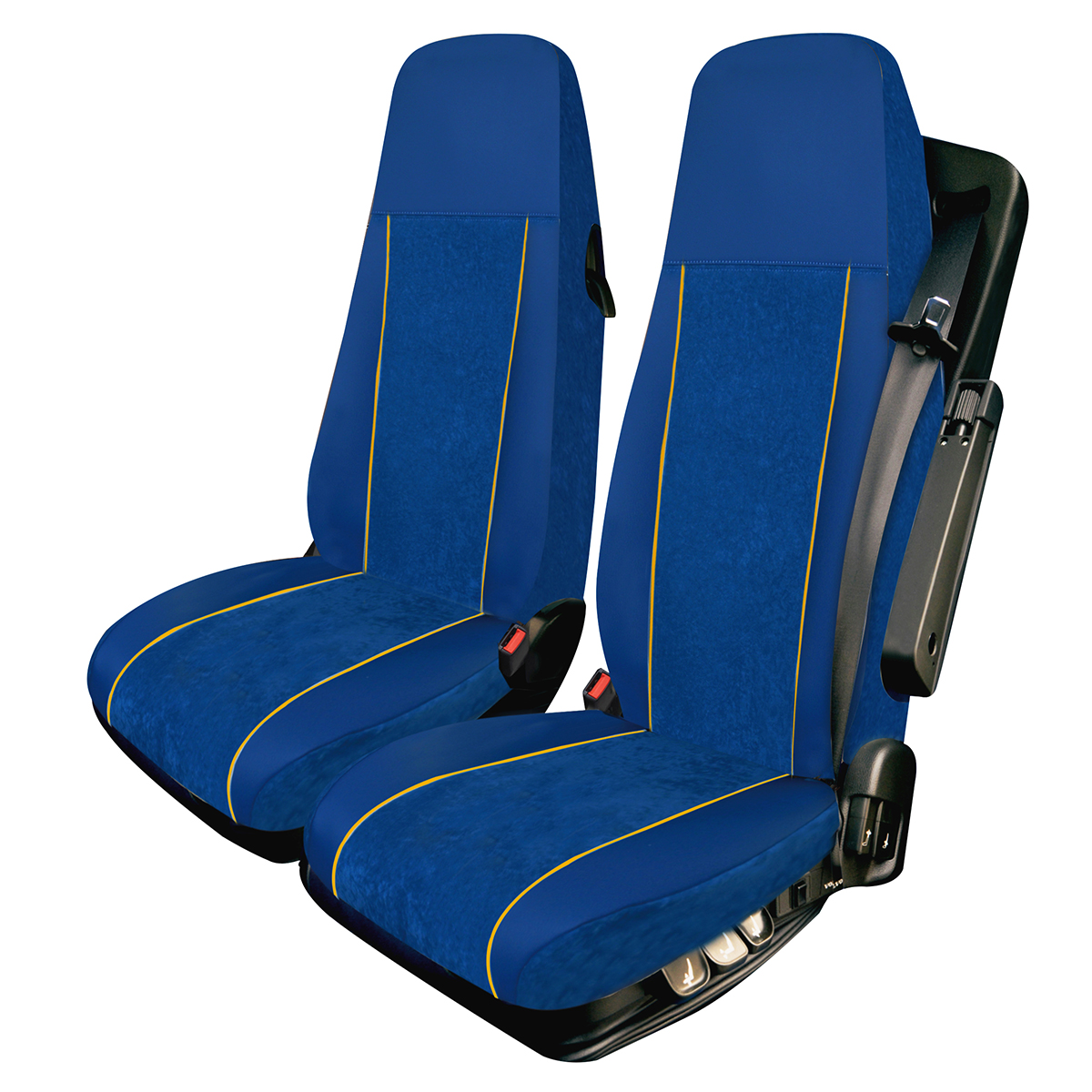 Tapis De Sol éco-cuir Pour Volvo FH 2013-2020 – Noir Avec Coutures Bleues – Neuf, Emballage D’origine – Fabriqué En Turquie