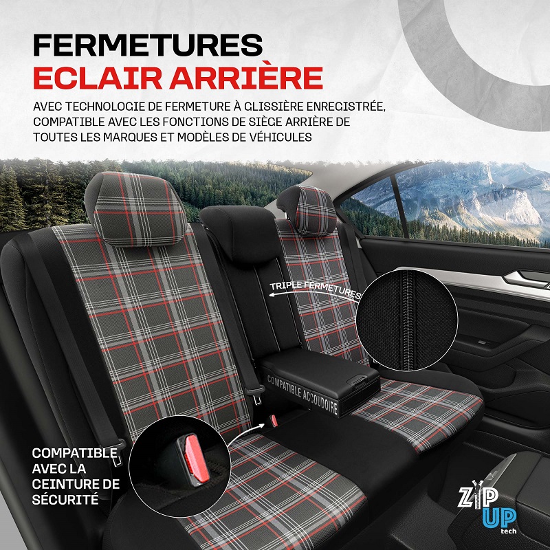 Housse siège auto Renault MEGANE 2 - Compatible Airbag, Isofix