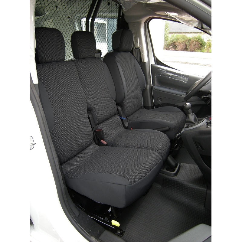Housses de siège sur mesure pour Peugeot Partner III Van (2018-.) trois  sièges individuels - housse siege voiture - couverture siege - Auto-Dekor -  Elegance - P-2 P-2