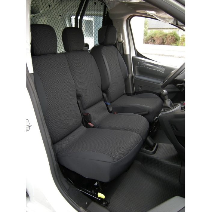 Paire De Housses De Siège Avant Imperméables Pour Citroën Berlingo Van - Noir, Protection Contre Liquides, Saletés, Animaux
