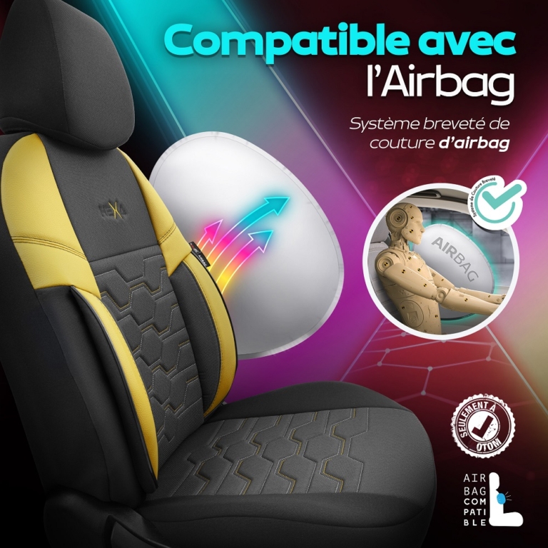 Housses De Sièges Universelles Pour Renault Trafic III, IV, V, VI (1994-...) - Gris Velour