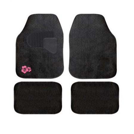 Tapis de sol auto fantaisie motif Hibiscus rose